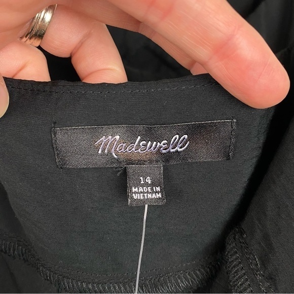 Madewell Layton V-Neck Lightweight Midi Slip Dress Black Size 14/XL NWT - Picture 11 of 12